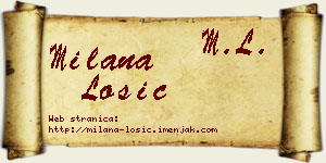 Milana Lošić vizit kartica